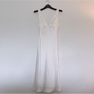 Amsale Satin V Neck Bridal Dress